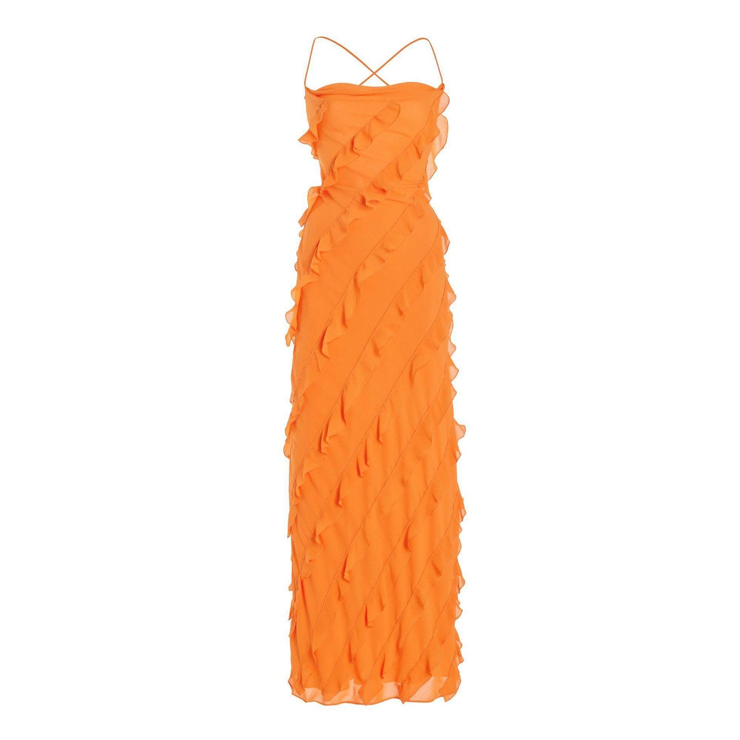 Summer Dress Elegant Wooden Ear Suspender Skirts