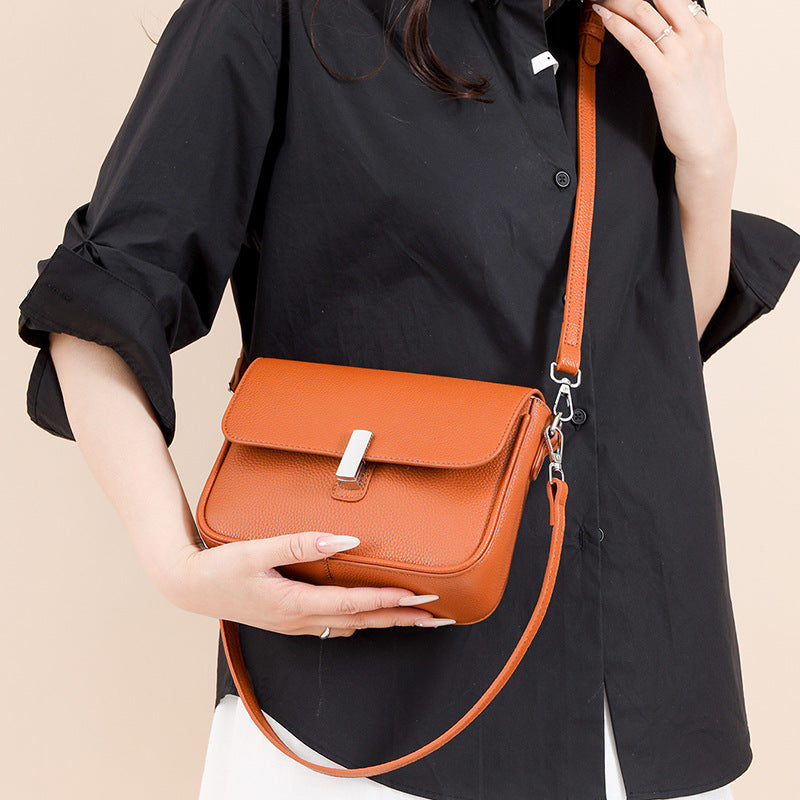 Women's Korean Style Simple Textured Retro Crossbody Bags