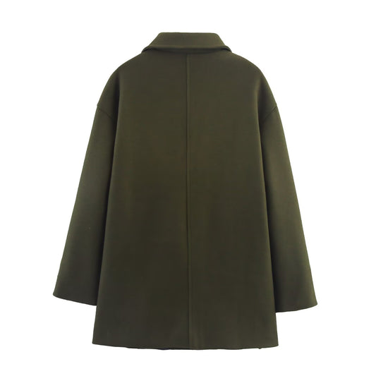 Women's Fashion Simple Commute Double Breasted Overcoat Coats