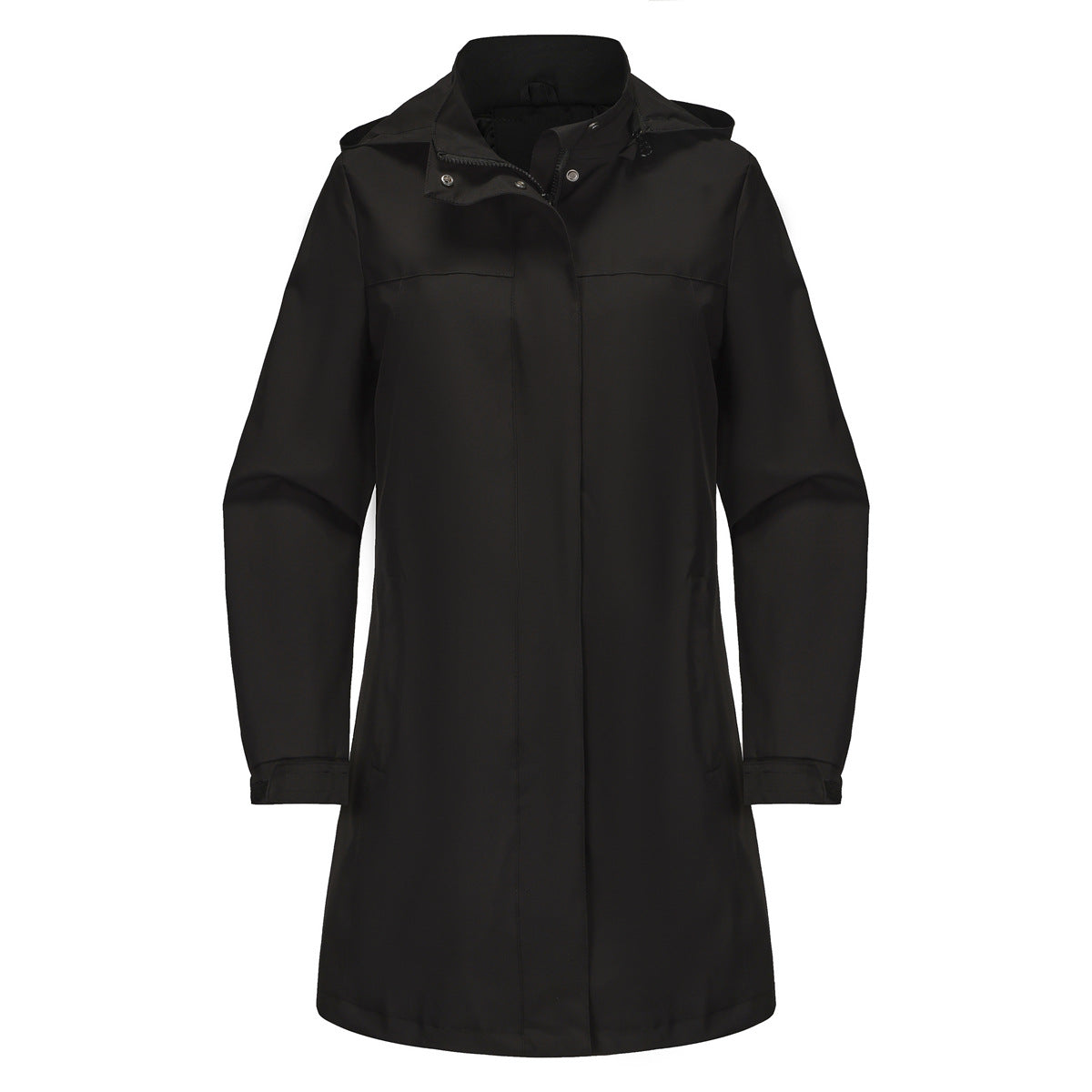 Women's Waterproof Windbreaker Solid Color Long Sleeve Coats
