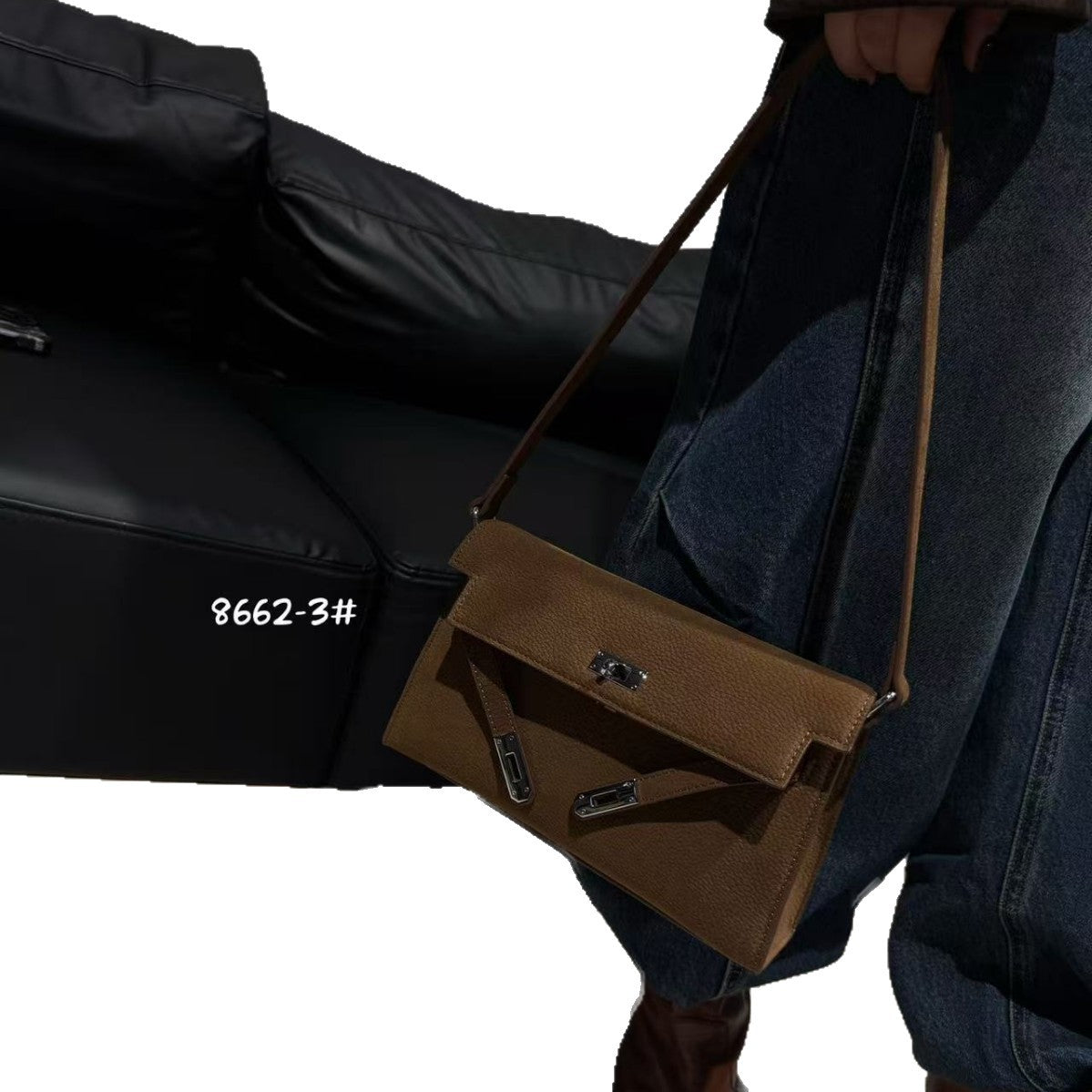 Women's Retro Frosted Leather Underarm Kelly Bags