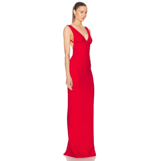 Women's Affordable Luxury Deep V Strap Big Dress Dresses