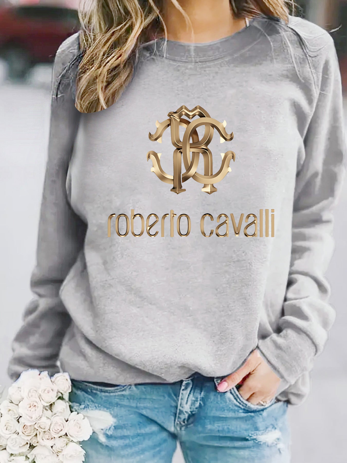 Women's Casual Long-sleeved Round Neck Printed Pullover Sweaters