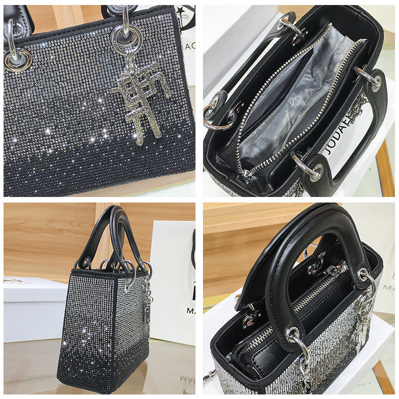 High-grade Diana Female Gradient Rhinestone Hand Holding Bags