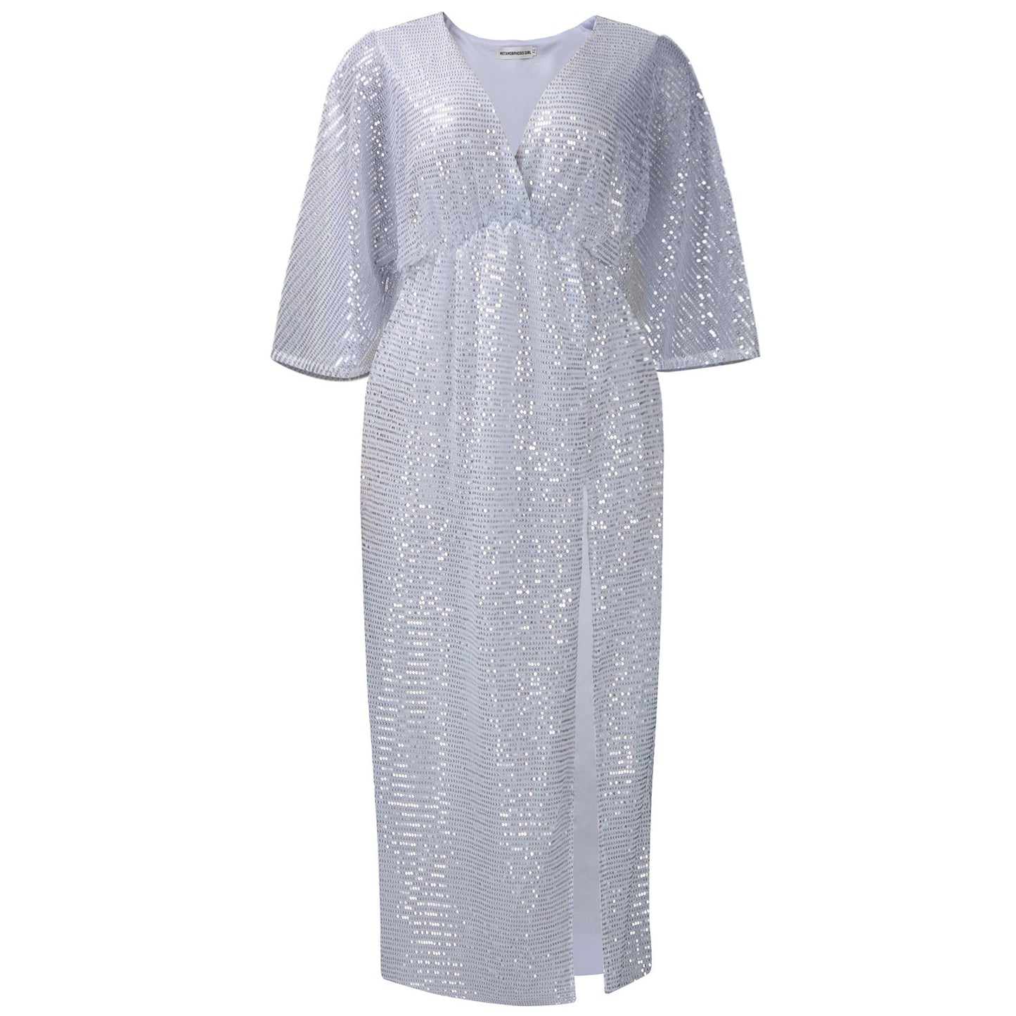 Women's Large Autumn Loose Fashionable Sequins Split Dresses