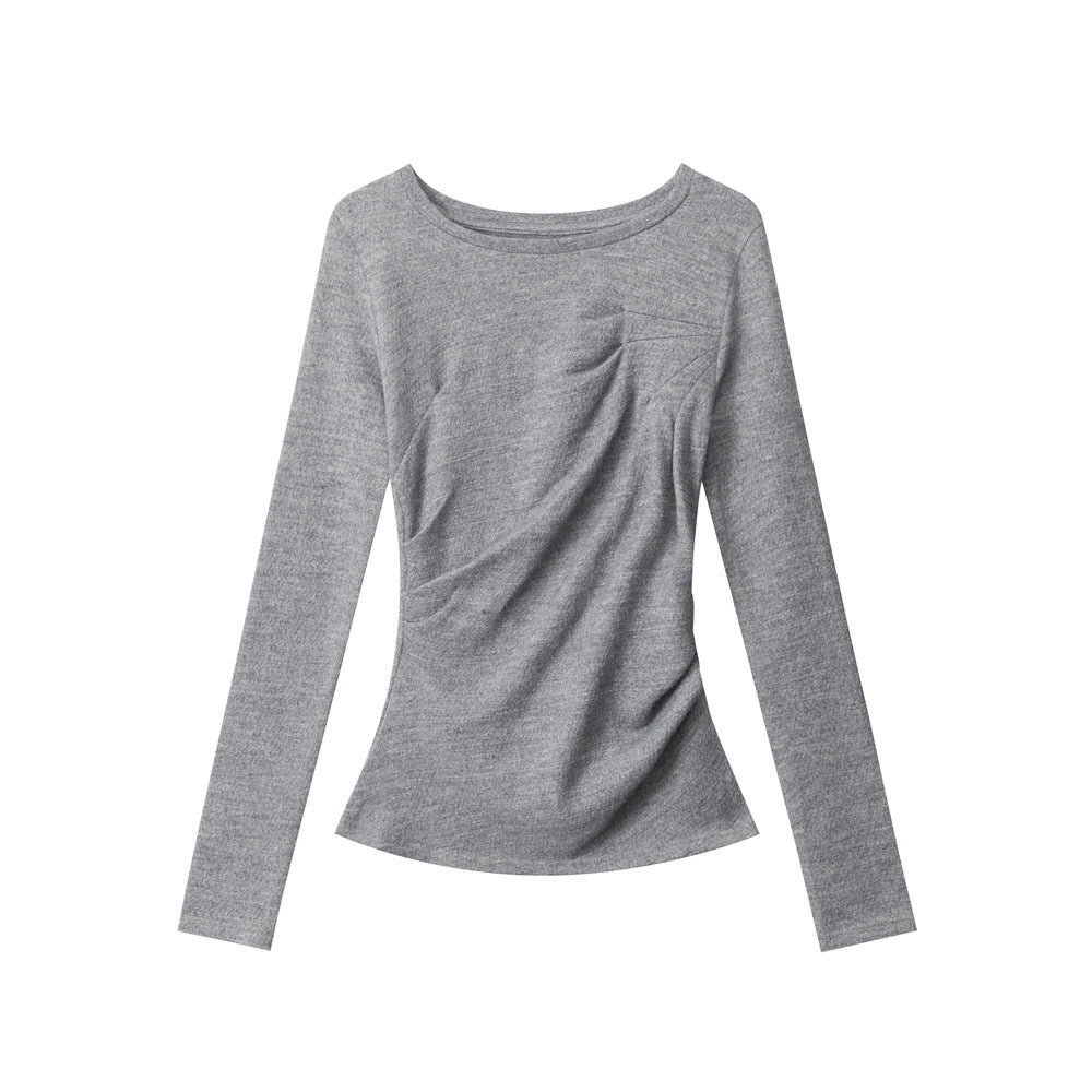 Women's Irregular Long Sleeve T-shirt Slim Fit Blouses