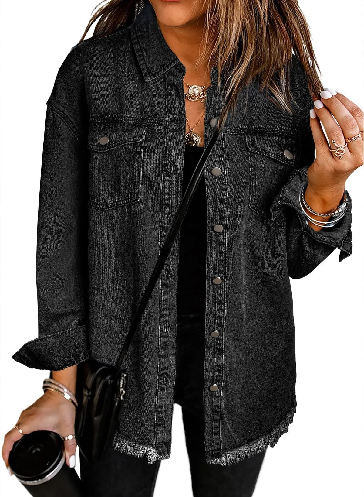 Women's Fashion Wear Denim Burr Shirt Blouses