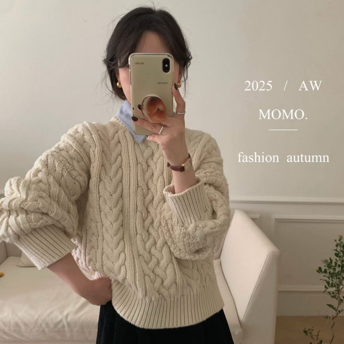 Women's Thick Twist Soft Glutinous Round Neck Needle Knitwear