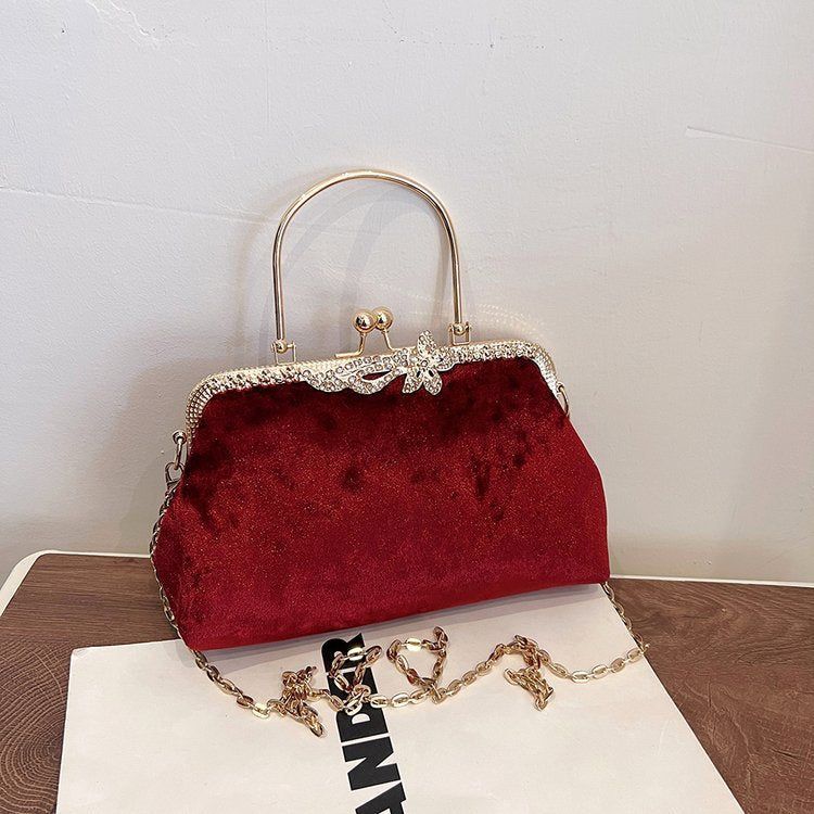 Women's Veet Portable Fashion Clip Chain Dinner Evening Bags