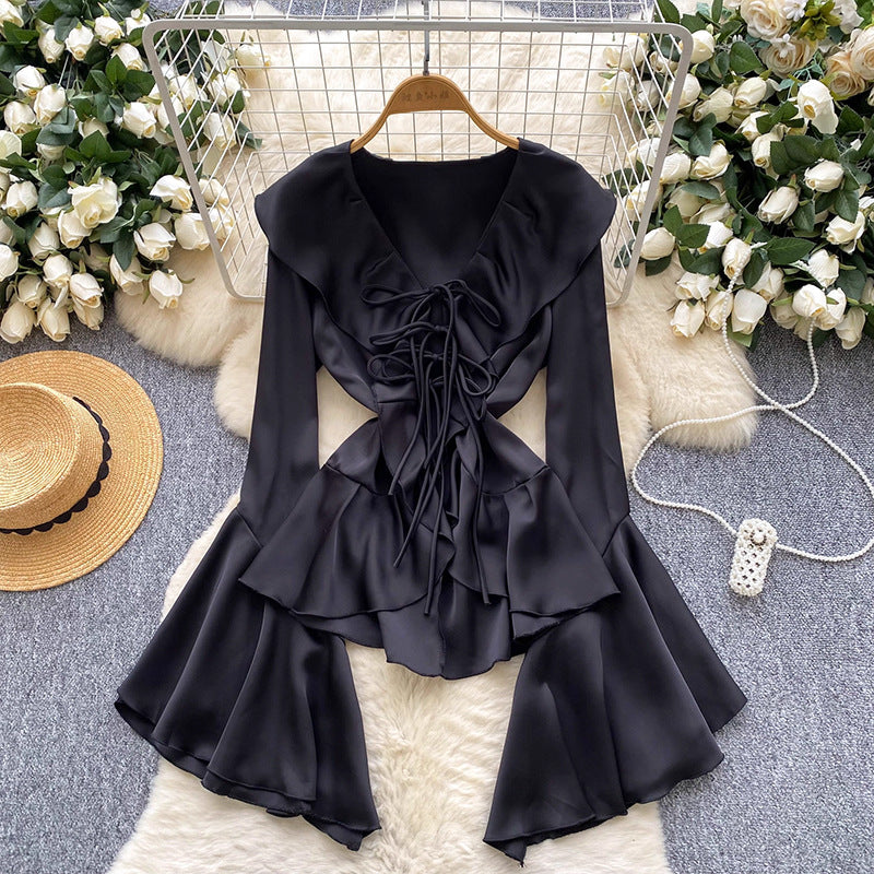 Women's Shirt Autumn Lapel Design High-grade Temperament Adult Blouses