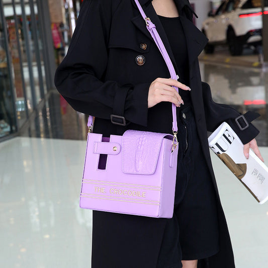 Crocodile Pattern Kettle Thermos Cup Beverage Crossbody Bags