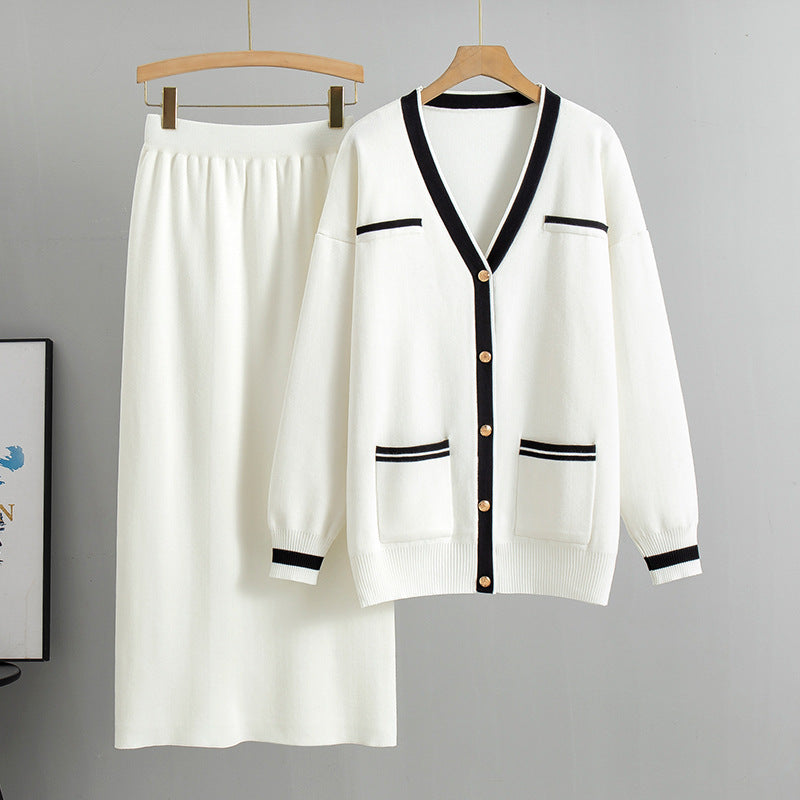 Elegant Trendy Versatile Loose Knitted Two-piece Fashion Casual Suit