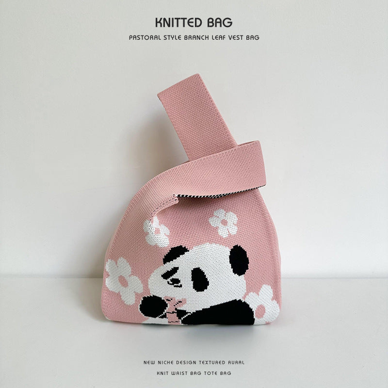 Women's Cute Panda Trendy Daily Versatile Polyester Handbags