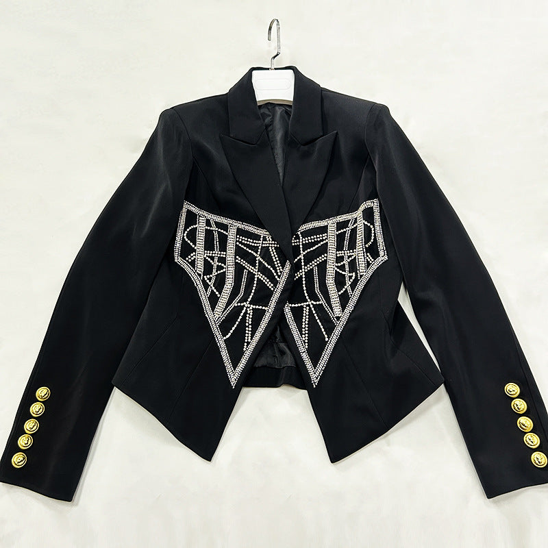 Luxury Beads Rhinestones Advanced Niche Design Blazers