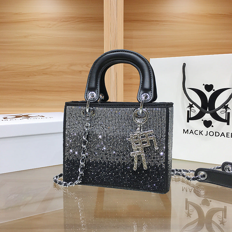 High-grade Diana Female Gradient Rhinestone Hand Holding Bags