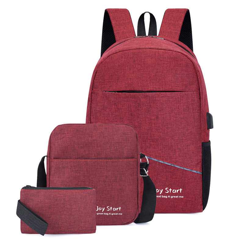 Women's Comfortable High Junior Korean Three-piece Backpacks