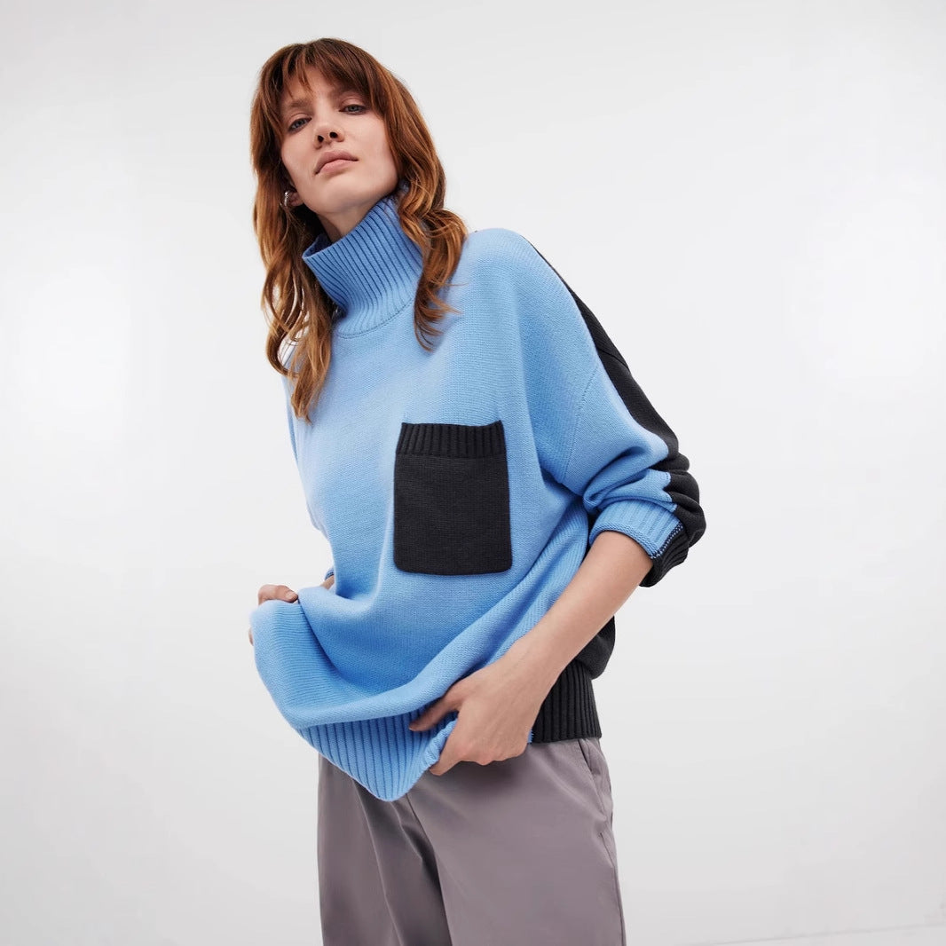 Women's New Knitted Loose Turtleneck Russian Sweaters