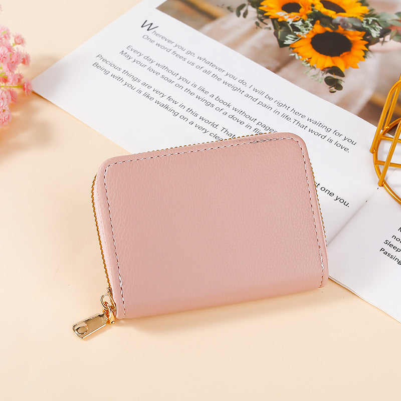 Women's Zipper Multiple Slots Bank Certificate Large Card Holder