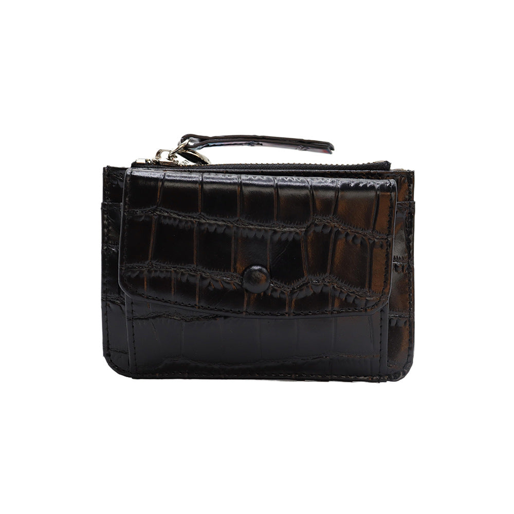 Layer Cowhide Crocodile Pattern Minority Fashion Coin Purses
