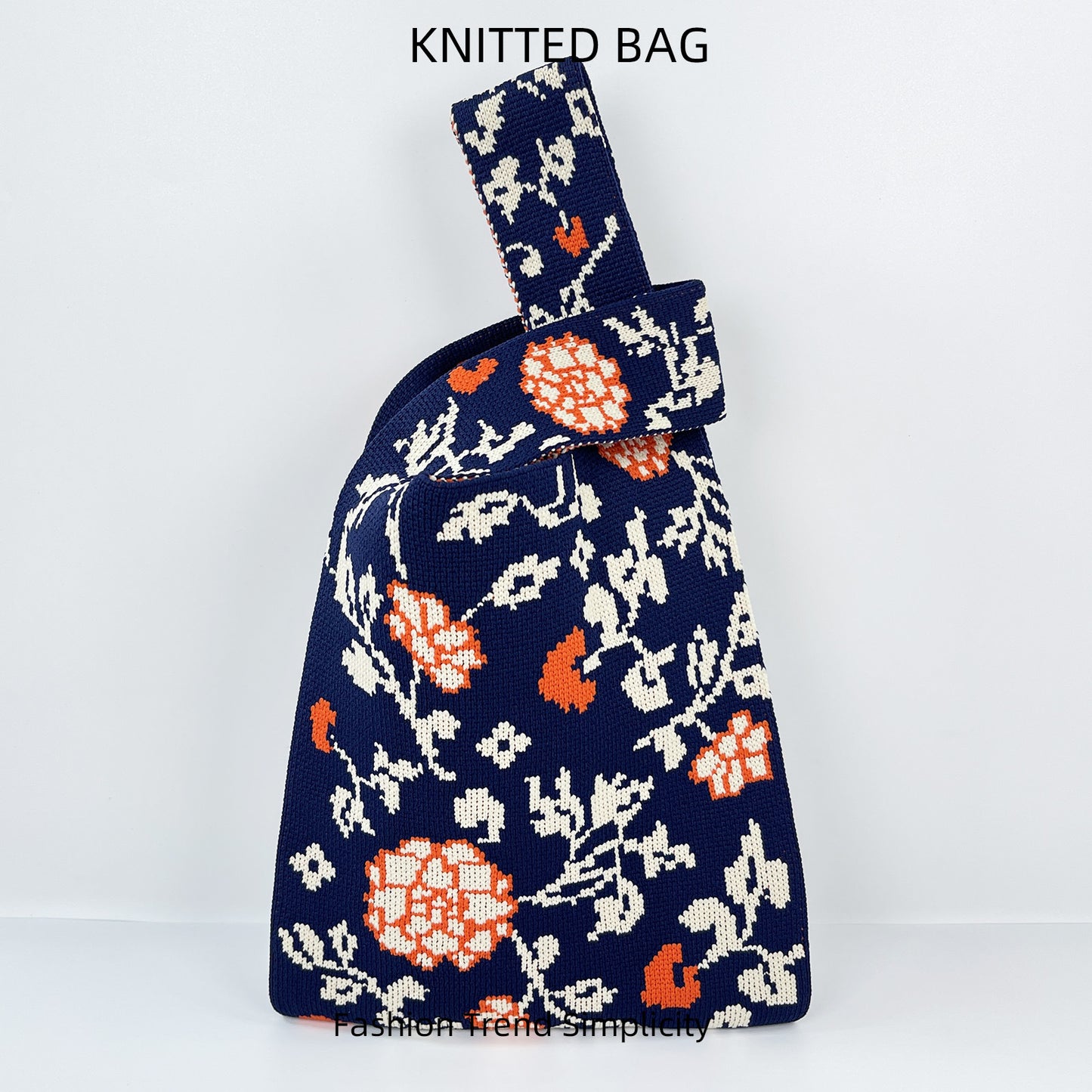 Women's Niche Design Hydrangea Flower Knitted Versatile Handbags