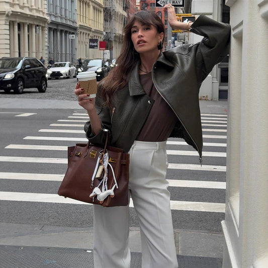 Women's Street Style Fashion Solid Color Polo Coats