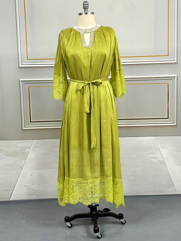 Women's Large Pleated Dress High-grade Lace Summer Dresses