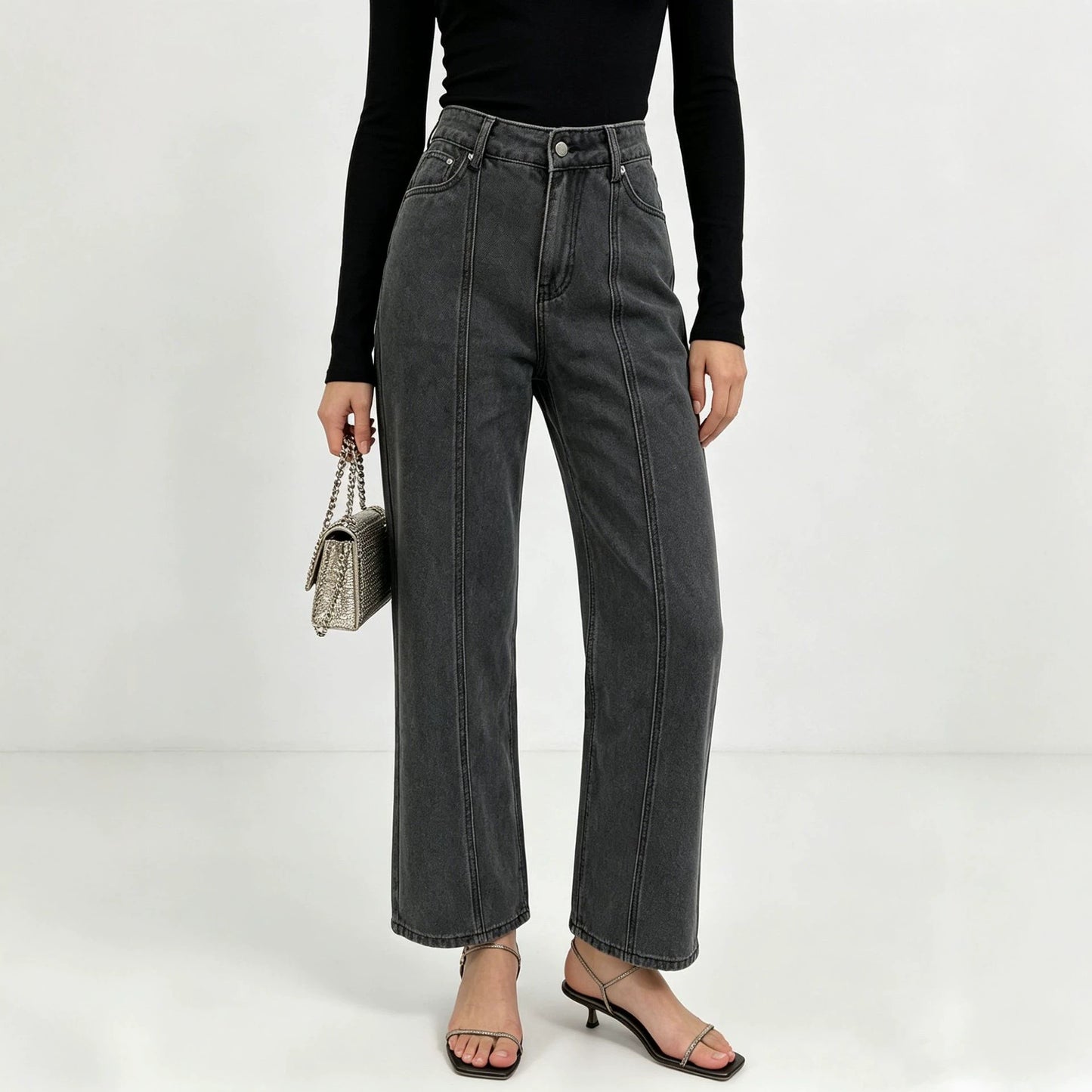 Attractive Women's Source Casual Straight Personality Jeans