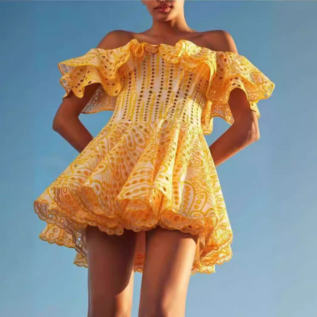 Australian Fashion Design Elegant Spring Waist Embroidered Cinched Dresses