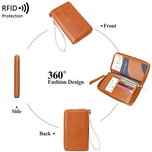 Durable Charming Document Swiping Passport Zipper Id Package