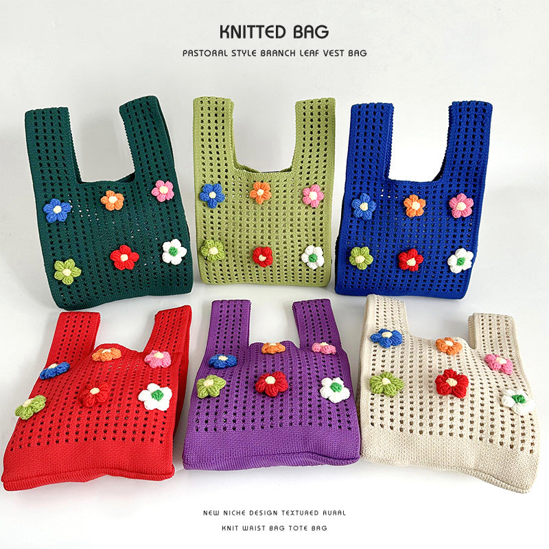 Women's Knitted Wool Version Versatile Hand Carrying Handbags