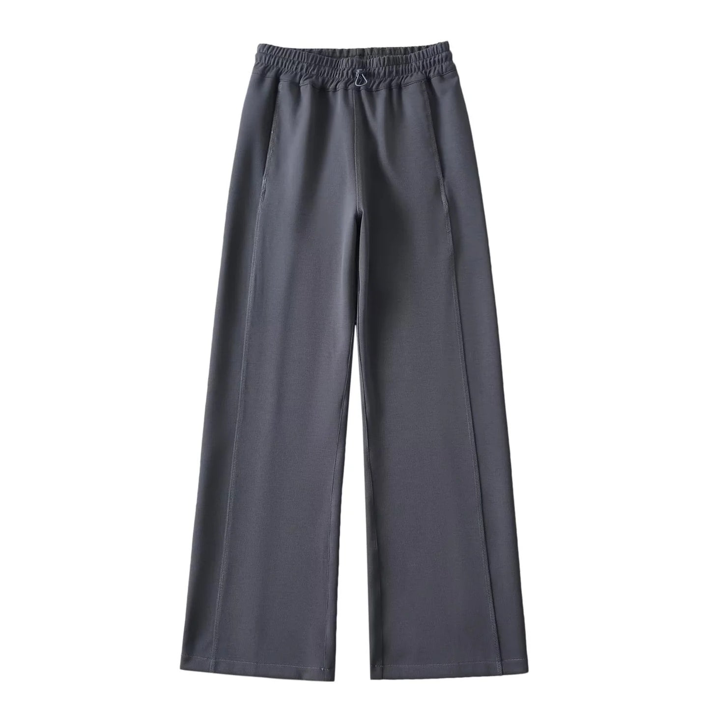 Women's Clothes American Drawstring Elastic Waist Open Line Pocket Pants