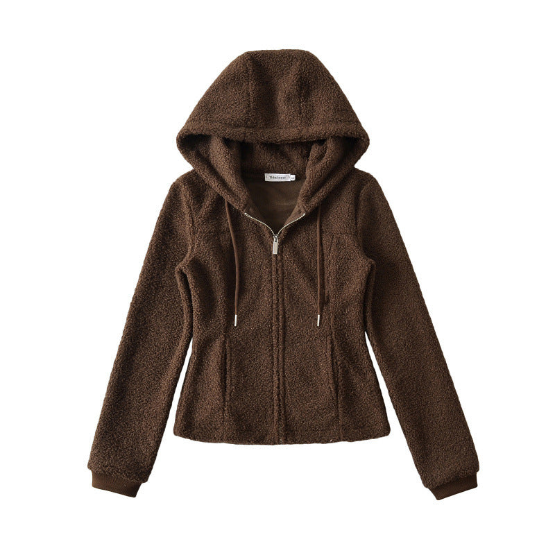 Women's Cool Double-sided Teddy Particle Slim Fit Slimming Waist Jackets