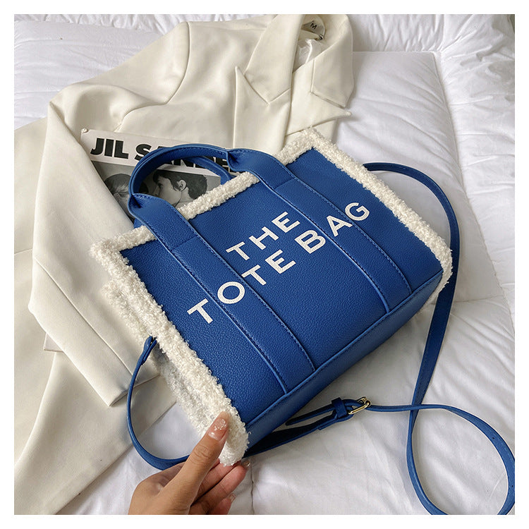 Women's Trendy Solid Color Letter Large Capacity Shoulder Bags