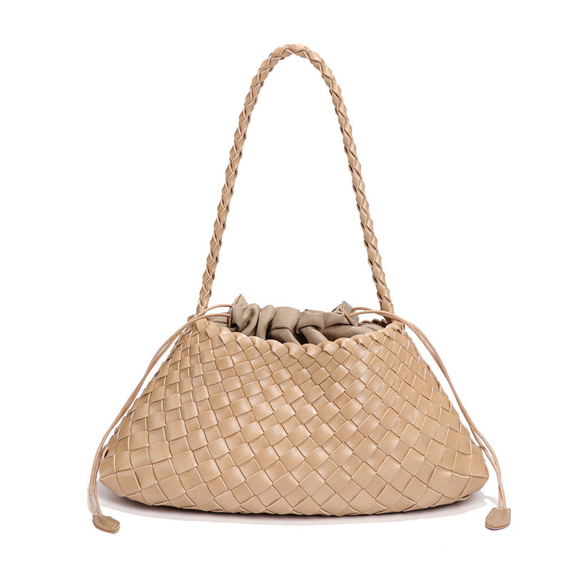Women's Light Luxury Woven Underarm Portable Vegetable Bags