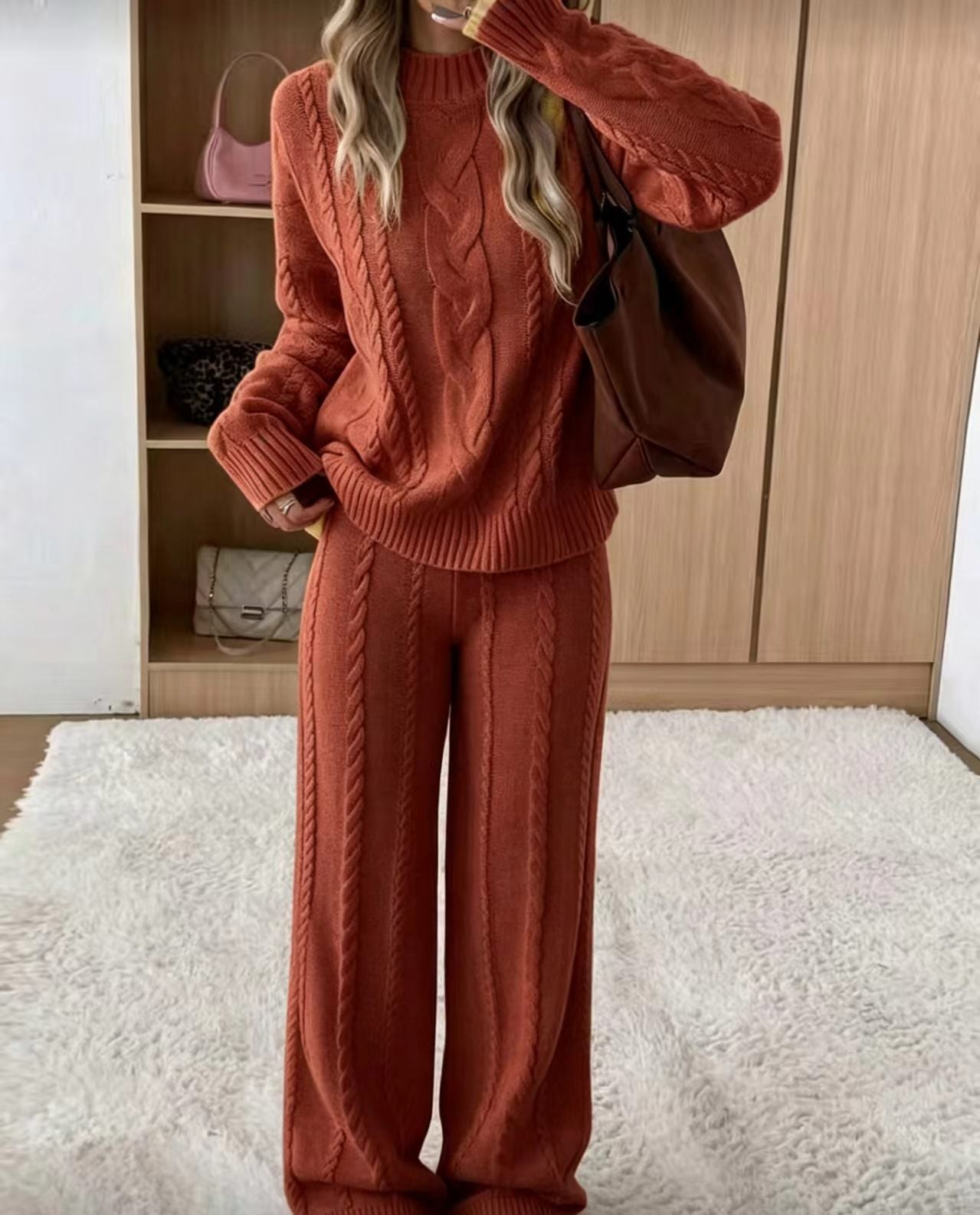 Women's Solid Color Round Neck Long Sleeve Simple 2 Tops