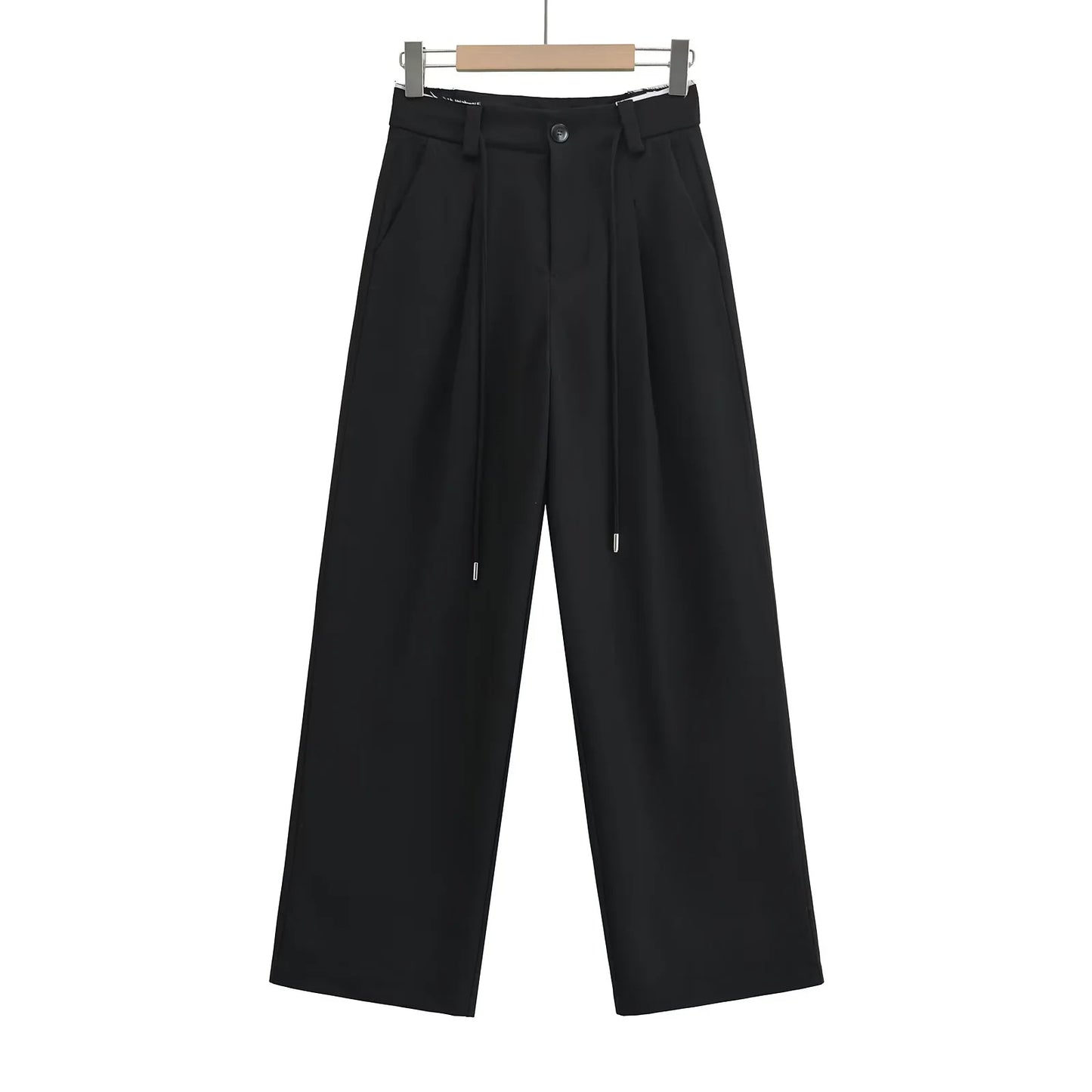 Women's High Waist Mopping Rough Edges Long Pants