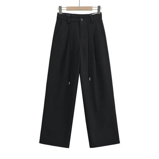 Women's High Waist Mopping Rough Edges Long Pants