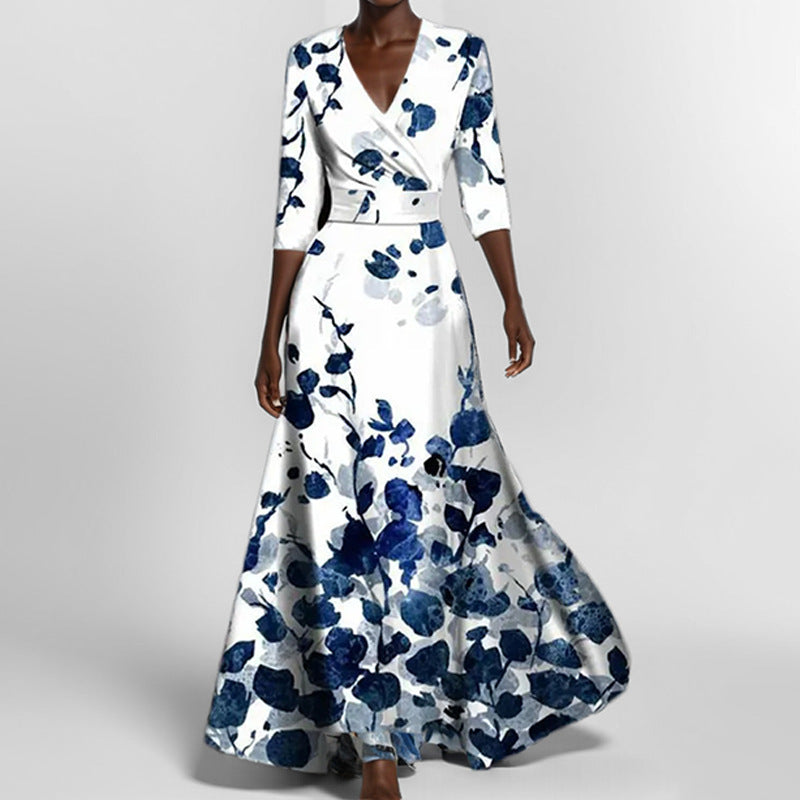Women's Elegant Graceful Printed Pleated Large Length Skirts