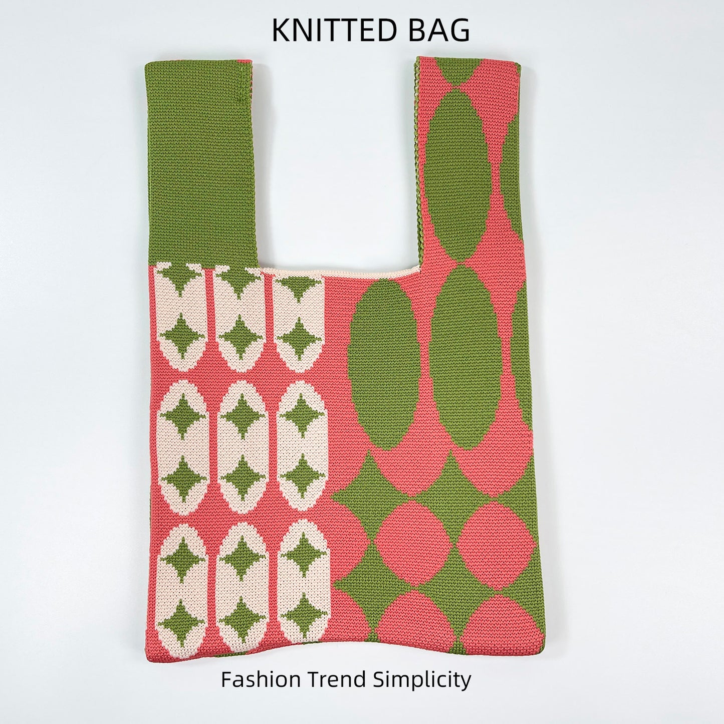 Women's Flower Knitted Large Capacity Totes Wrist Handbags