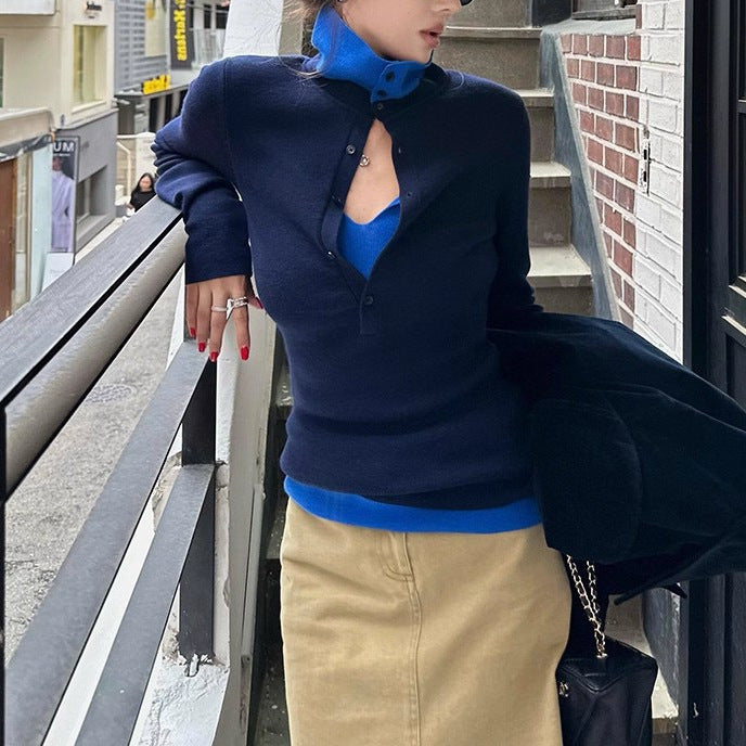 Women's Peter Pan Collar Classic Style Inner Bottoming Knitwear