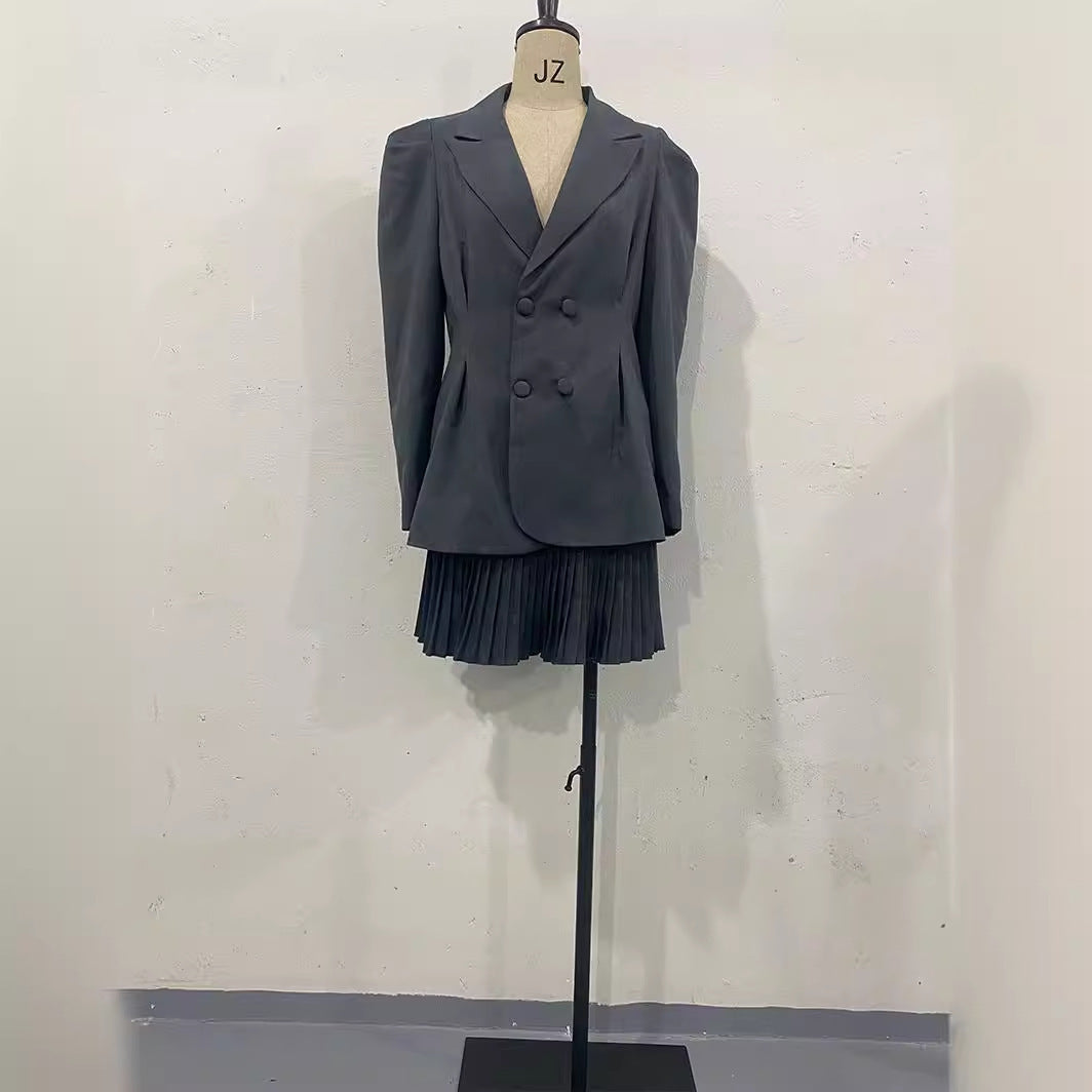 Autumn Pink Heart Breasted Long Sleeve Suits