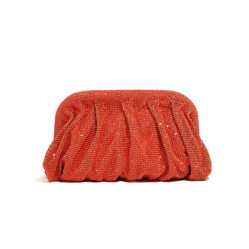 Women's Clouds Clip Pleated Clutch Diamond High-grade Evening Bags