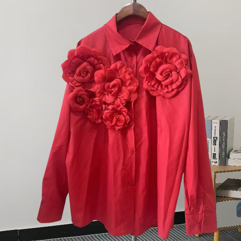 Women's Ruffled Collar Long Sleeve Solid Color Blouses