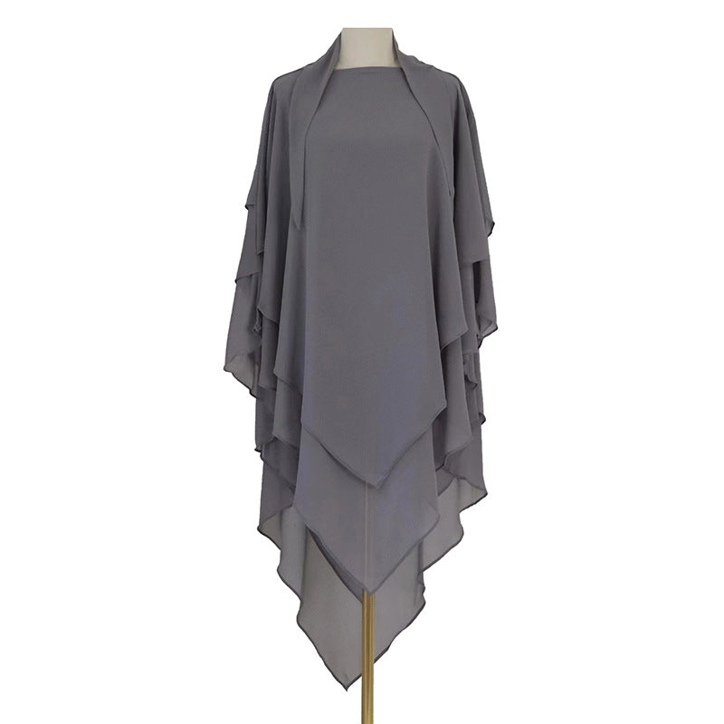 Solid Color Scarf Small Fresh Front Two Layers Dress