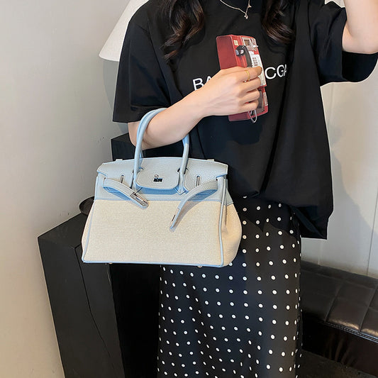 Women's Fashionable High-grade Platinum Kelly Summer Niche Tote Bags
