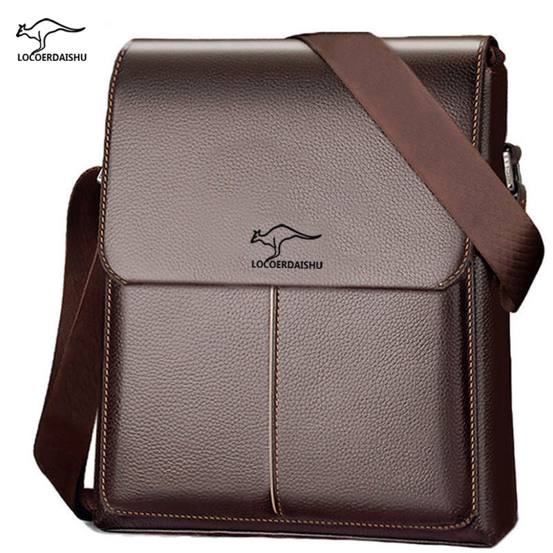 Men's Leather Texture Flip Document Trendy Men's Messenger Bags