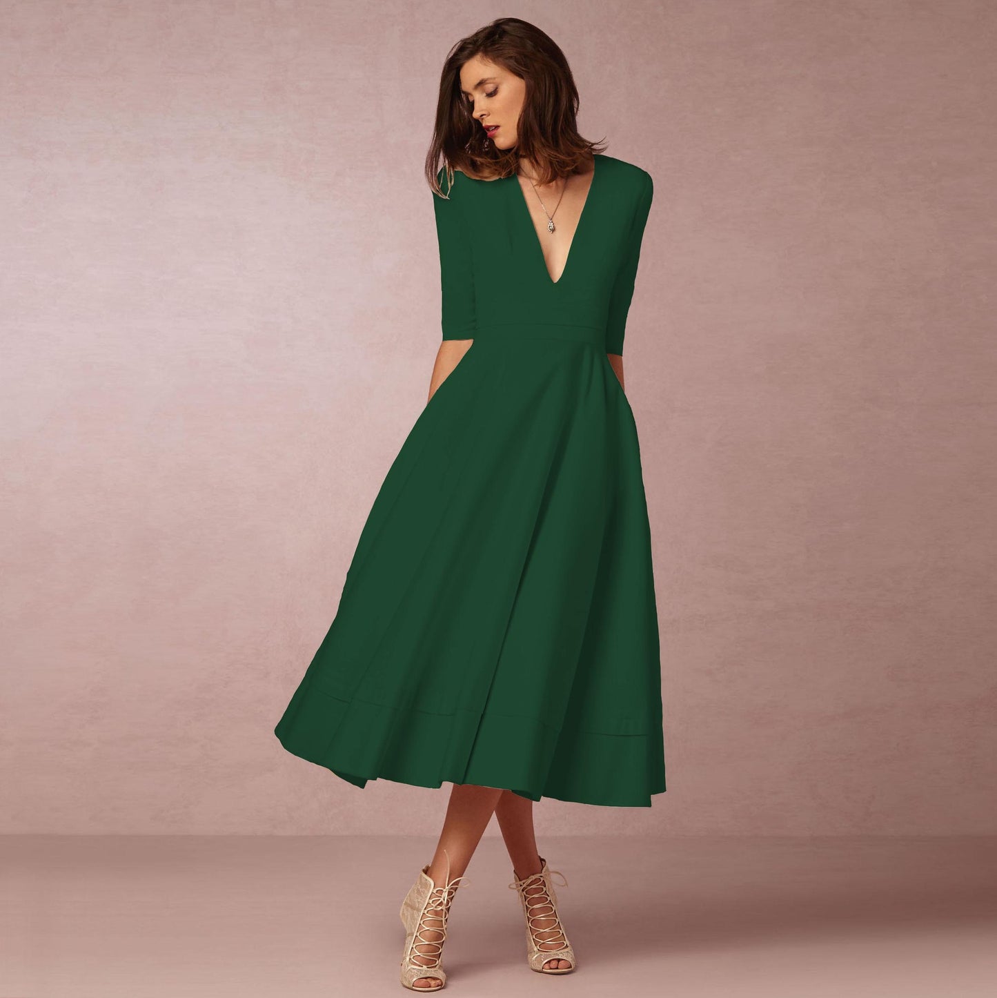 Women's Dress Sexy Deep V Large Swing Dresses