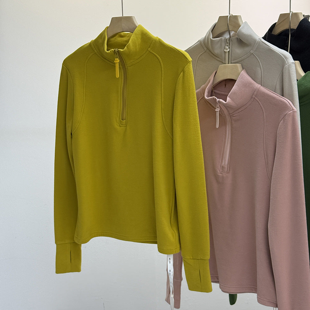 Fabric Stand Collar Bottoming Long Sleeve Blouses