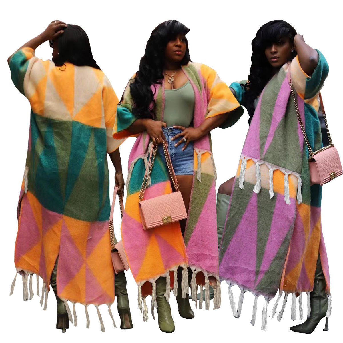 Women's Popular Casual Multicolor Tassel Knitted Sweaters
