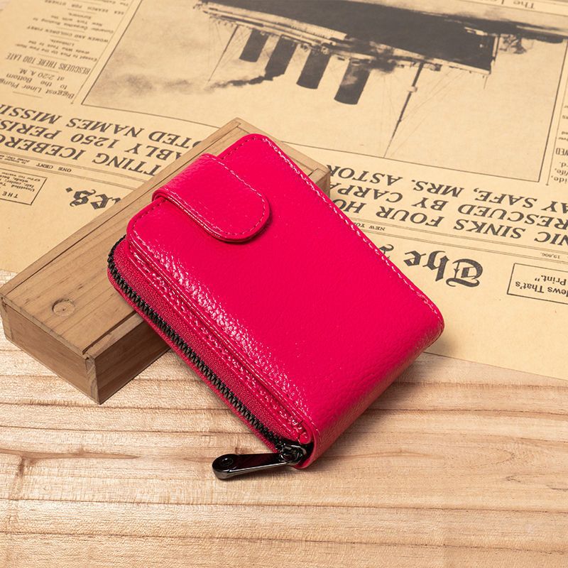 Men's License Authentic Leather Tactile Feel Integrated Personalized Card Holder